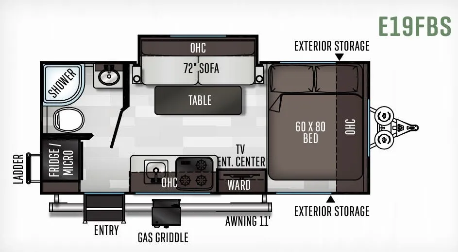 Forest River Flagstaff E-Pro E19FBS floor plan