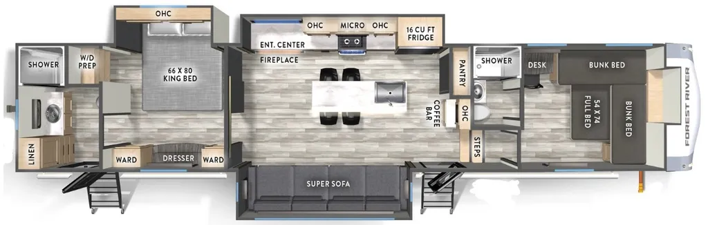 2026 Forest River Cardinal 36FUN floor plan
