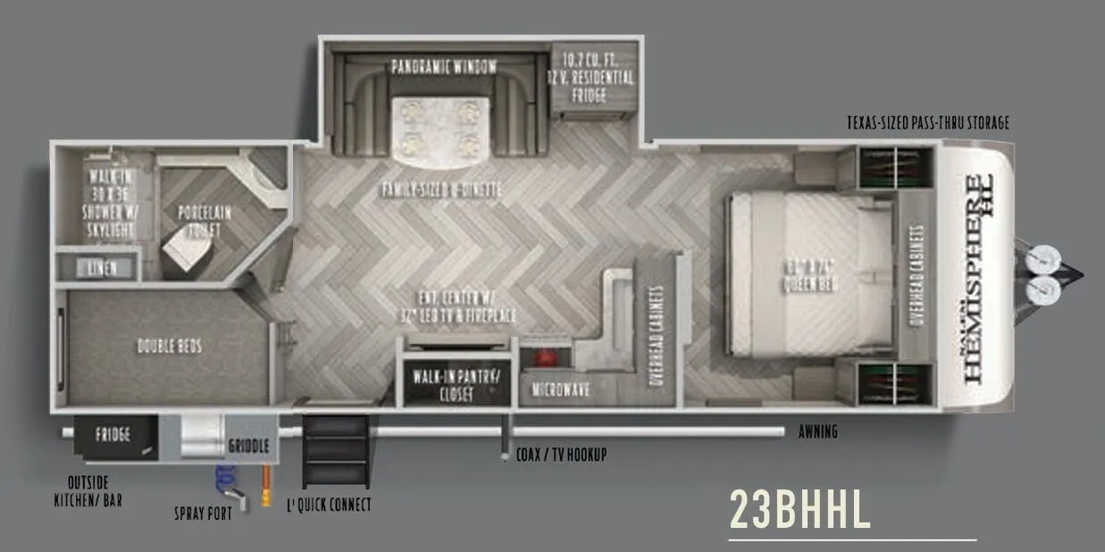 Forest River Salem Hemisphere Hyper-Lyte 23BHHL floor plan