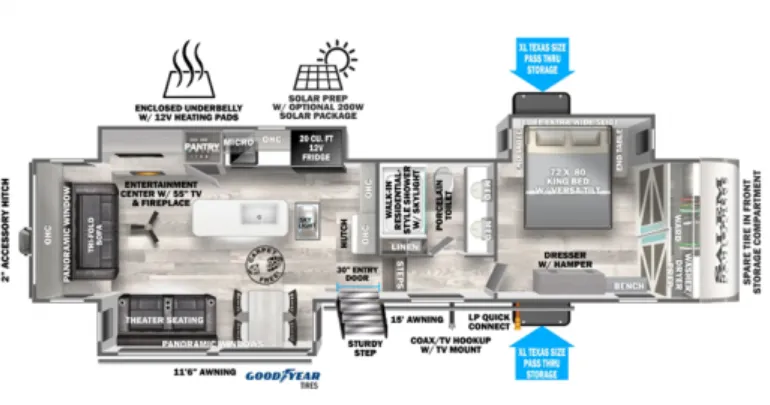 Forest River Salem Hemisphere 34RL floor plan