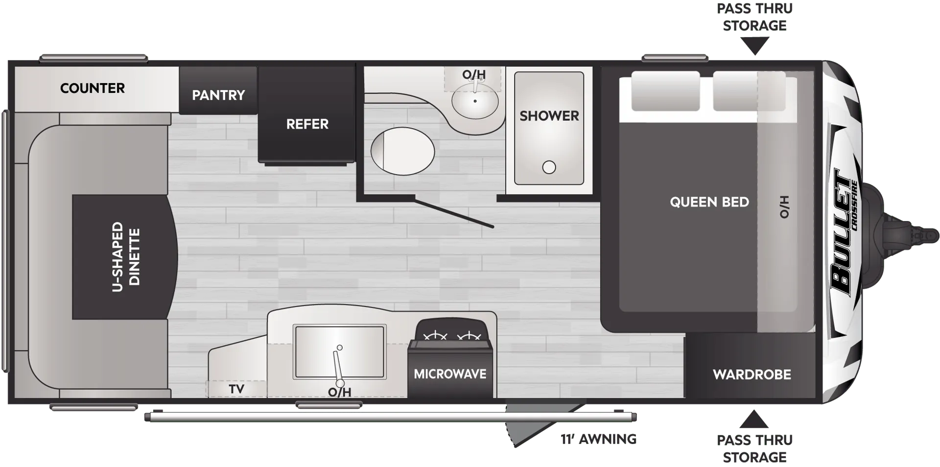Keystone Bullet Crossfire Single 1900RD floor plan
