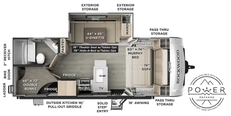 Forest River Rockwood Mini Lite 2509S floor plan