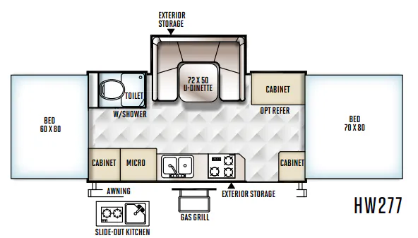 Forest River Rockwood High Wall HW277 floor plan