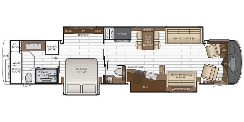 Newmar King Aire 4531 floor plan