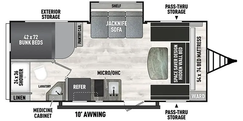 Forest River Viking 4K Series 18DBS floor plan