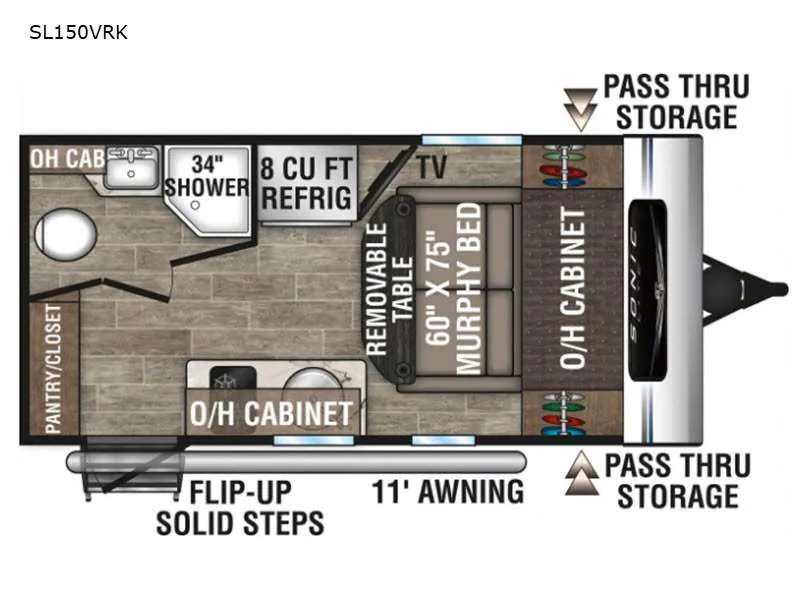 2021 Venture RV Sonic Lite SL150VRK - Floor plan