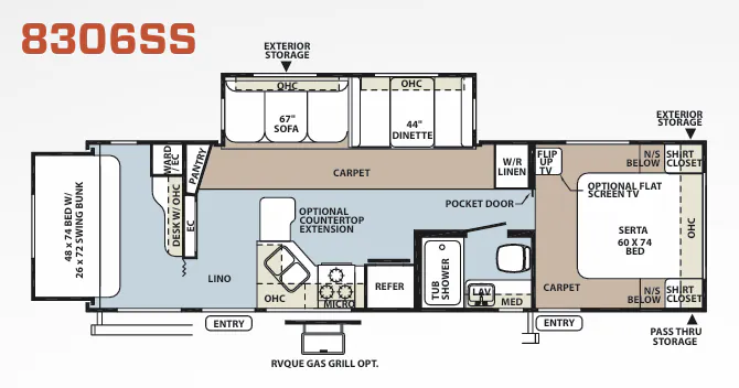 Forest River Rockwood Signature Ultra Lite 8306SS floor plan