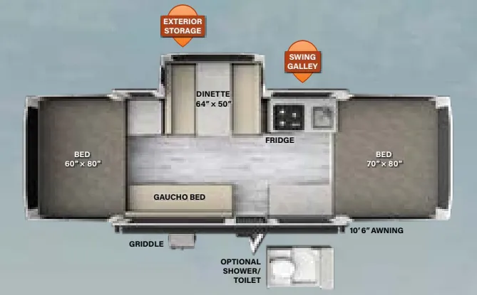 Forest River Rockwood Freedom 2318G floor plan