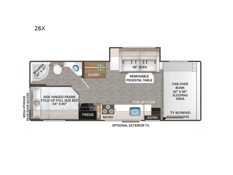 2024 Thor Motor Coach Four Winds 26X floor plan
