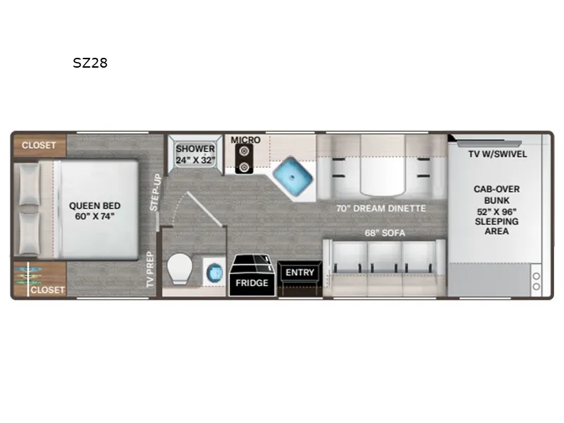 2027 Thor Motor Coach Pasadena SE SZ28 Chevy - Floor plan