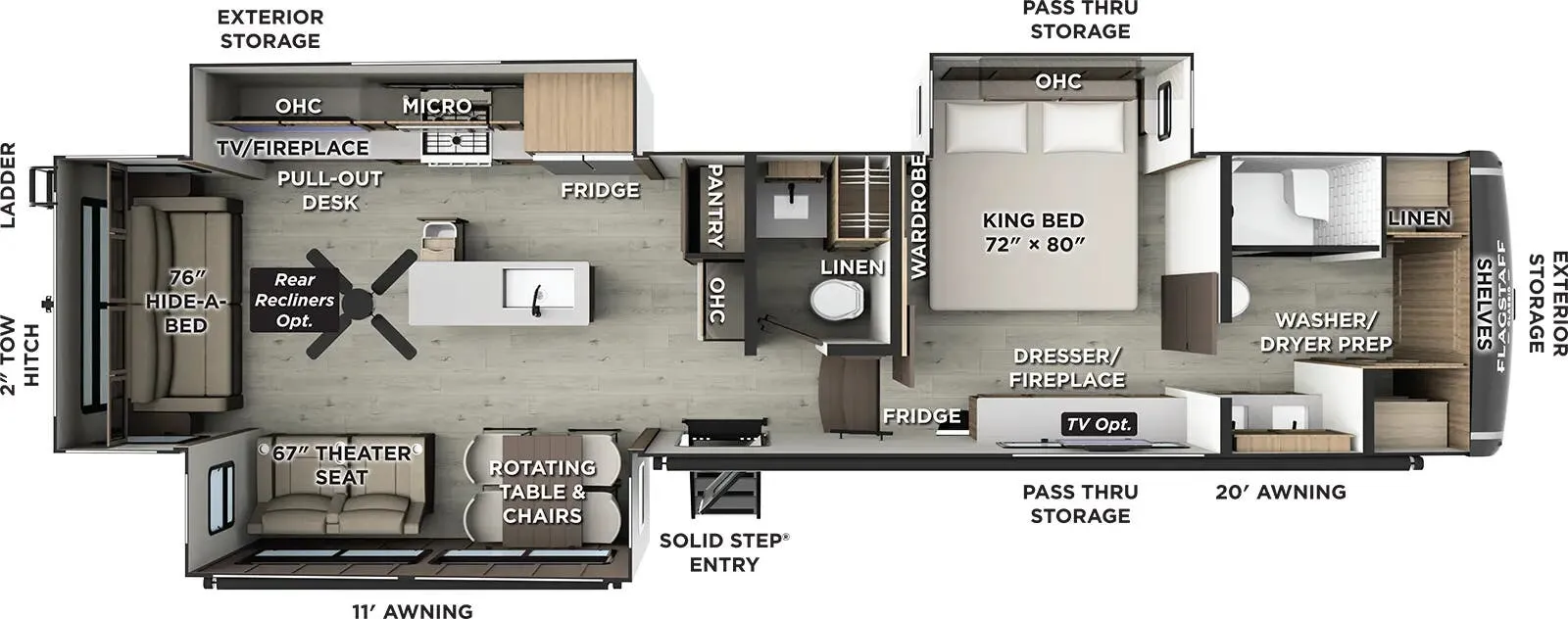 2026 Forest River Flagstaff Classic 401CFB - Floor plan