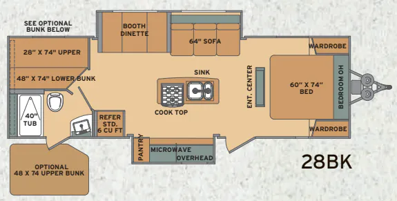 Shasta Oasis 28BK floor plan
