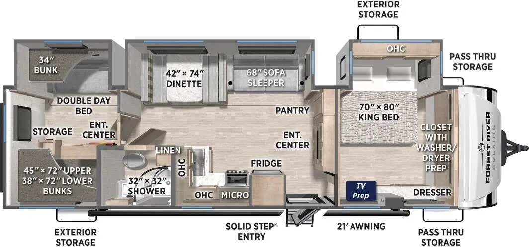 Forest River Solaire 3200TSBH floor plan
