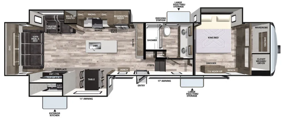 Forest River Cardinal Limited 366DVLE floor plan