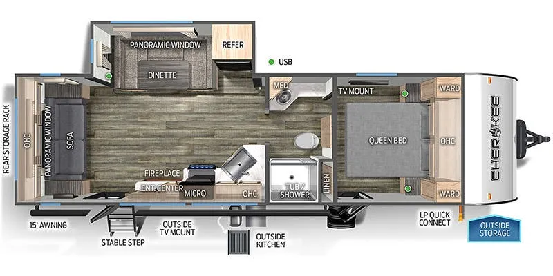 Forest River Cherokee Black Label 243TRBL floor plan