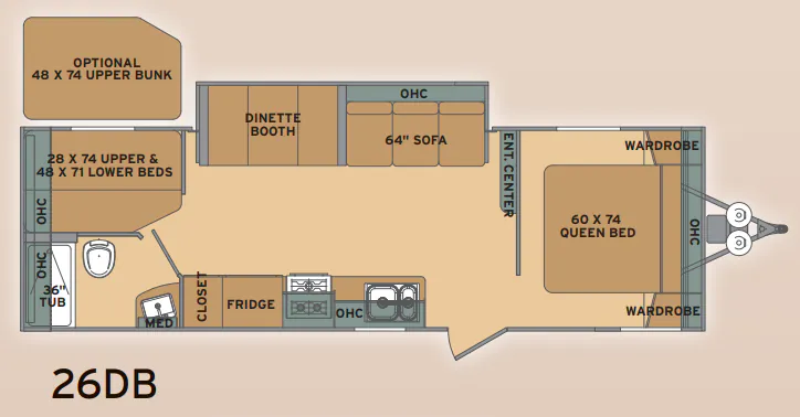 Shasta Oasis 26DB floor plan