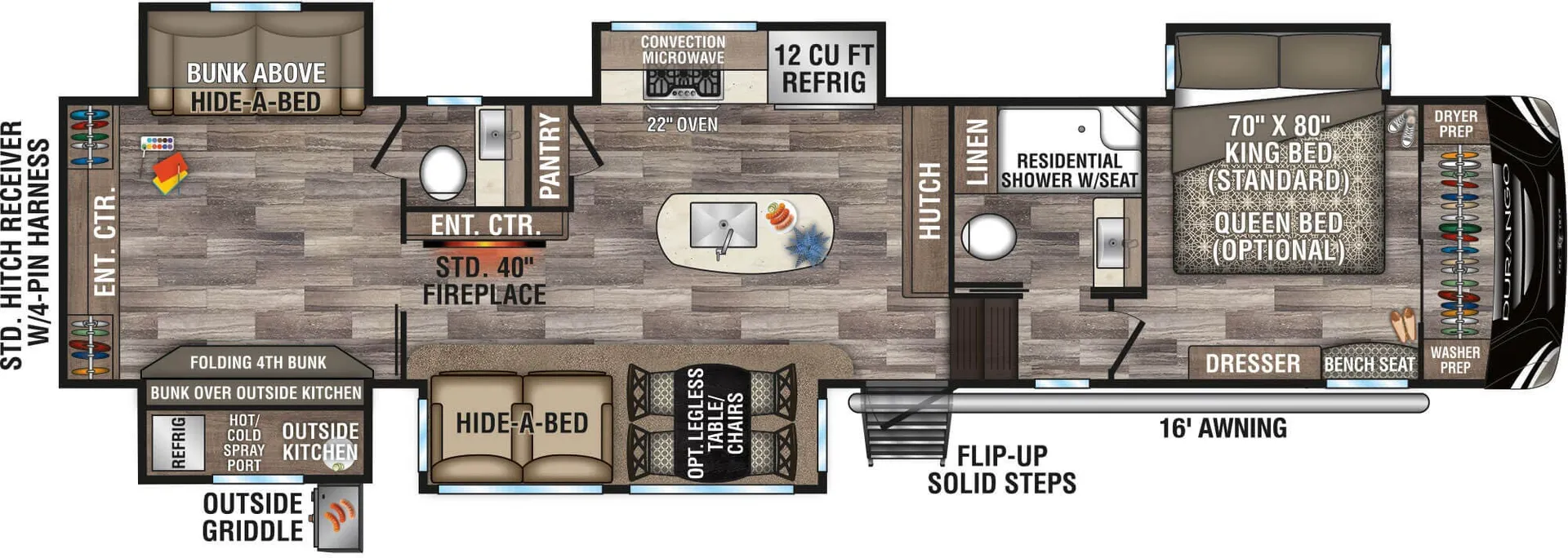 K-Z Durango D348BHF floor plan