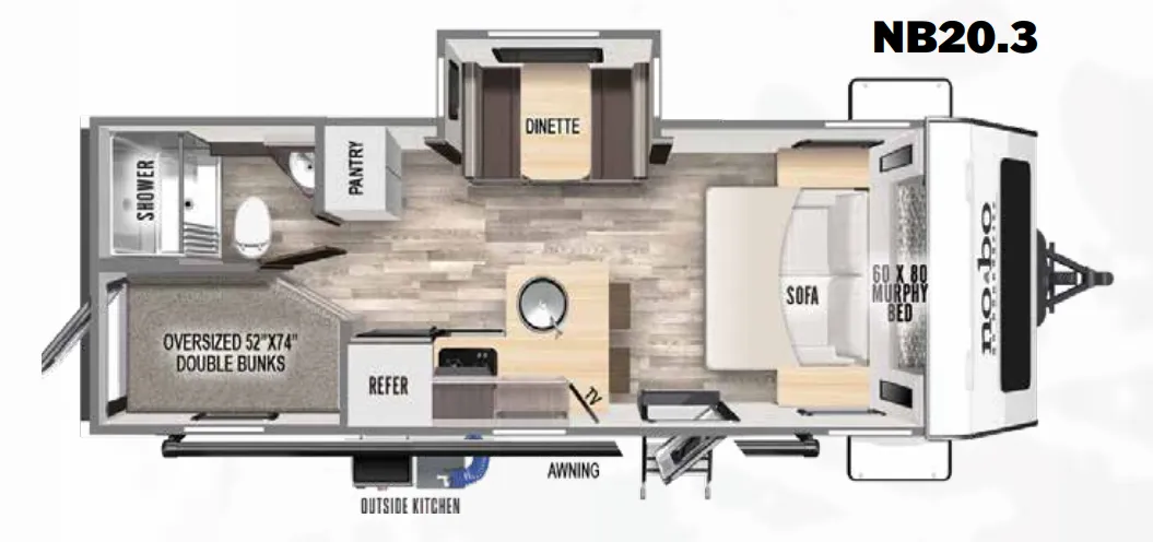 2023 Forest River No Boundaries NB20.3 - Floor plan