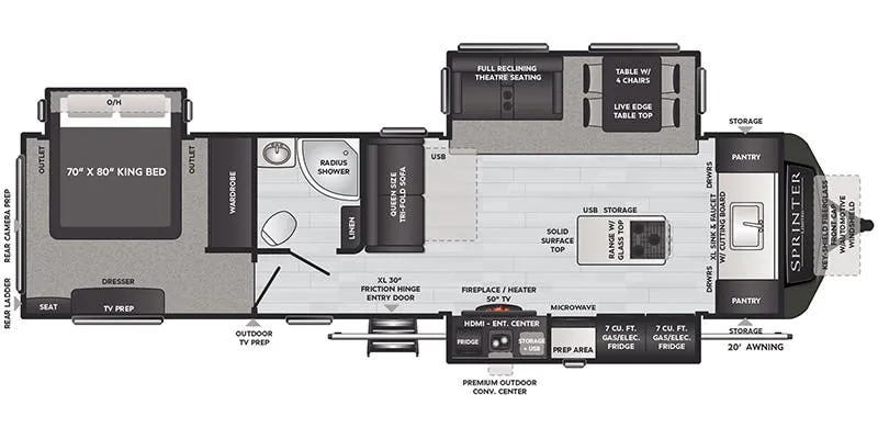 2021 Keystone Sprinter Limited 333FKS - Floor plan