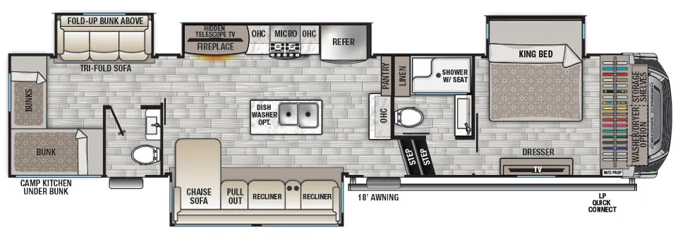 Forest River Cedar Creek 375BHO floor plan