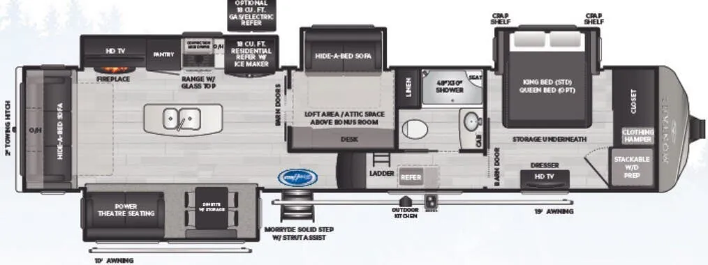 Keystone Montana 3855BR floor plan