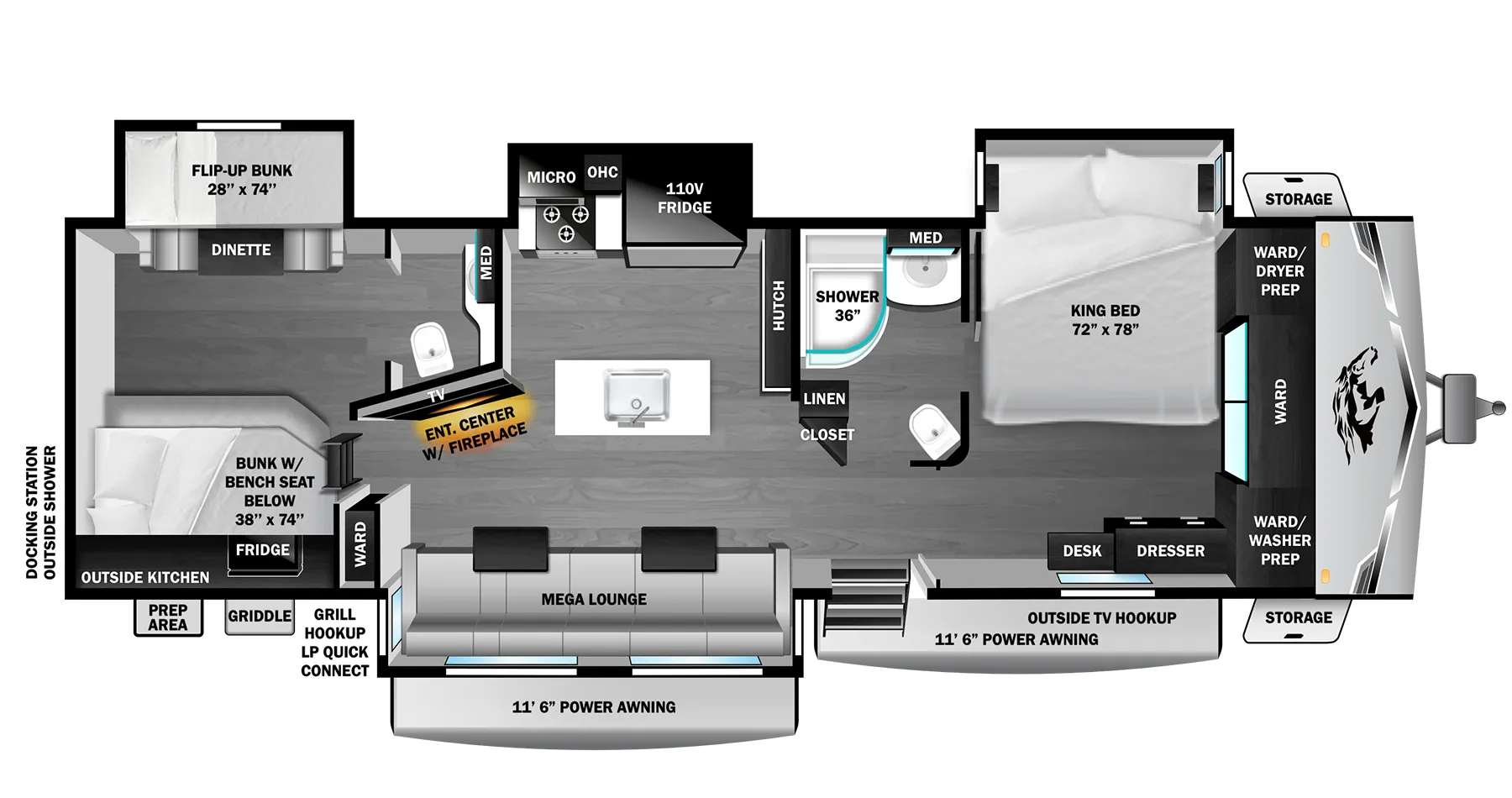 2026 Open Range RV Open Range 338BHS - Floor plan