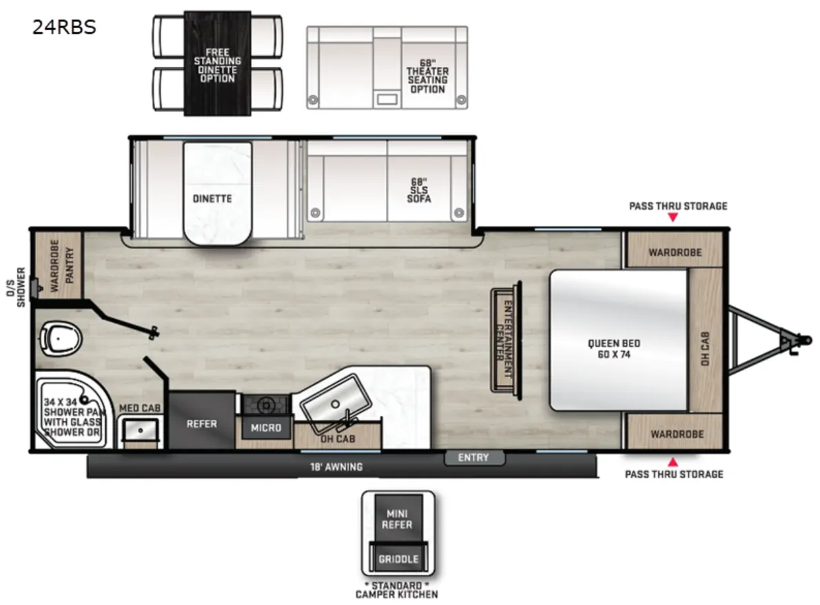 Forest River Aurora 24RBS floor plan