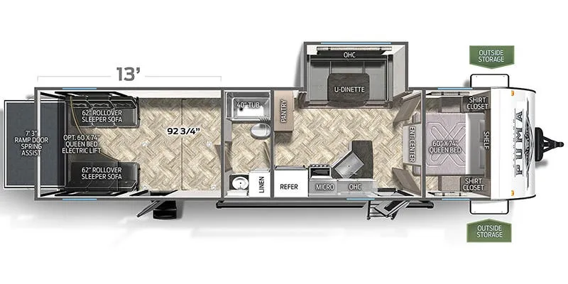 Palomino Puma XLE Lite 29TSS floor plan