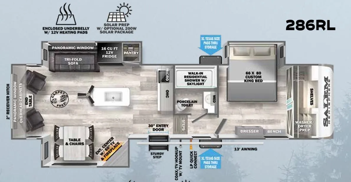 Forest River Salem Hemisphere 286RL floor plan