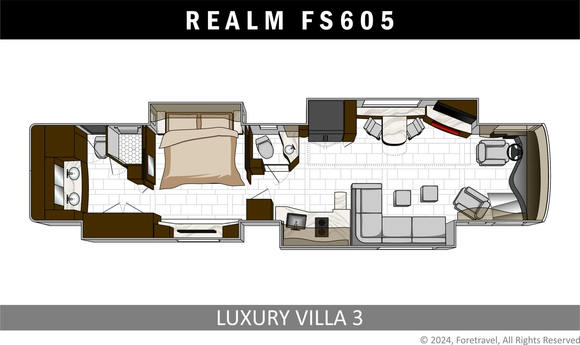 Foretravel Realm FS605 FS605 LV3 floor plan