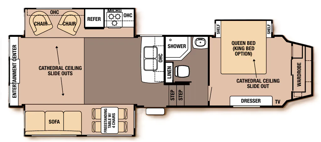 Forest River Cedar Creek Silverback 29RE floor plan