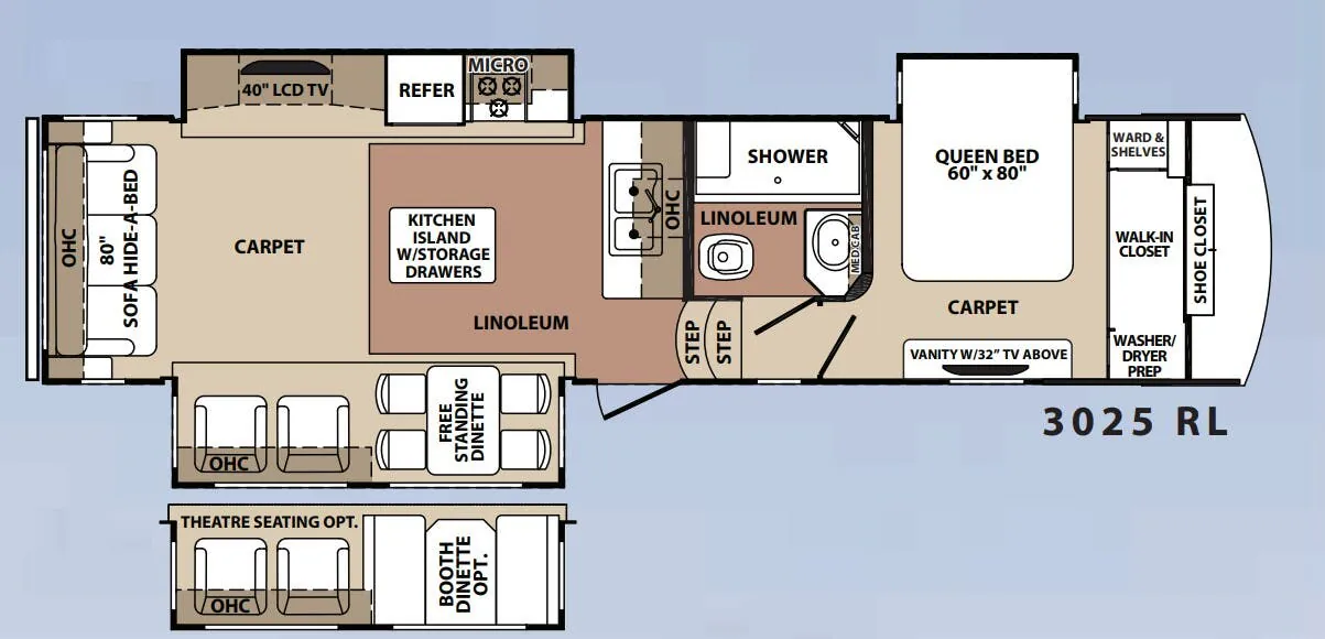 Forest River Blue Ridge 3025RL floor plan