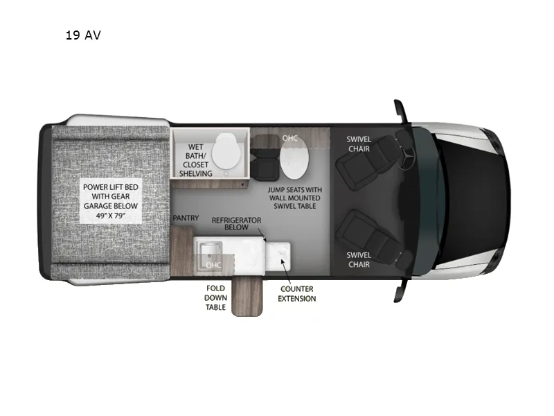 2026 Tiffin GH1 19AV - Floor plan