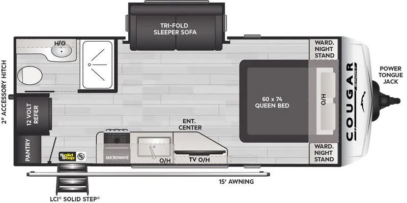 Keystone Cougar Half-Ton West 1900RBWE floor plan