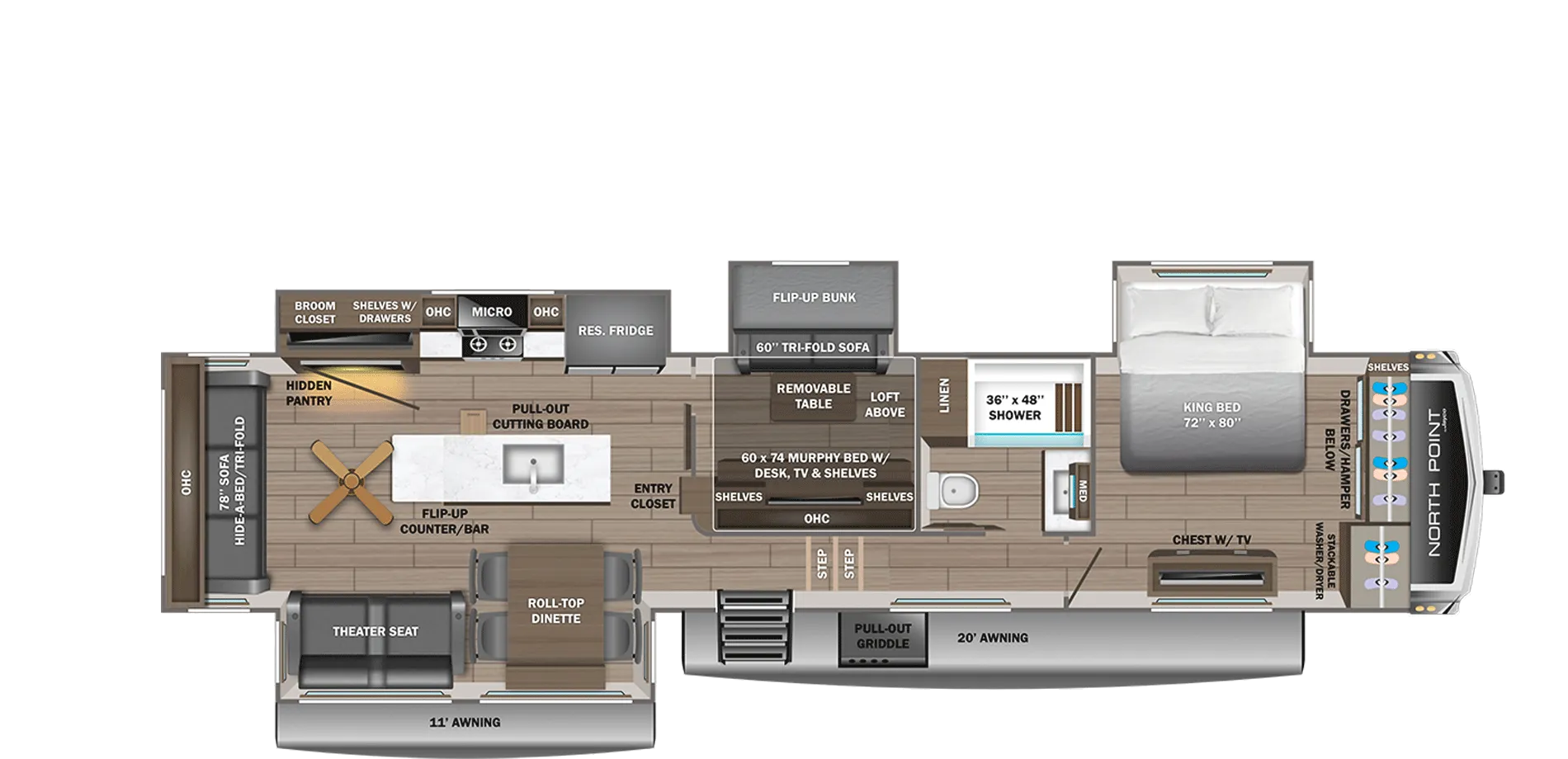 2026 Jayco North Point 377RLBH - Floor plan