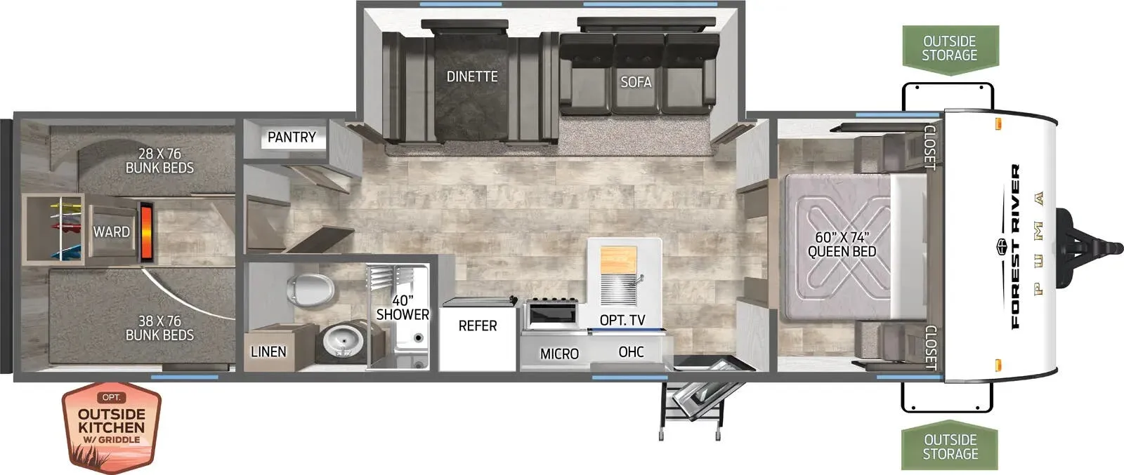 Palomino Puma Camping Edition 304BHCE floor plan