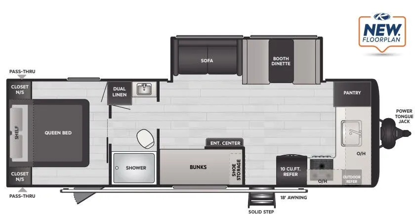 Keystone Hideout 26FKS floor plan