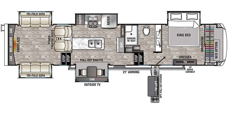 2021 Forest River Cedar Creek Champagne Edition 38ERD - Floor plan