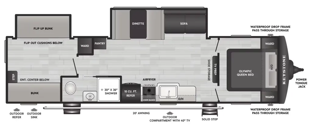 2027 Keystone Hideout Max 310XBR floor plan