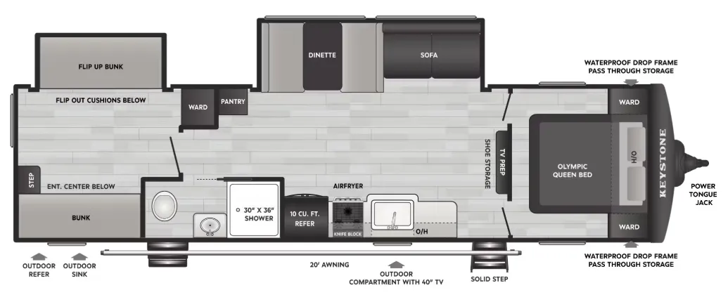 2027 Keystone Hideout Max 310XBR - Floor plan