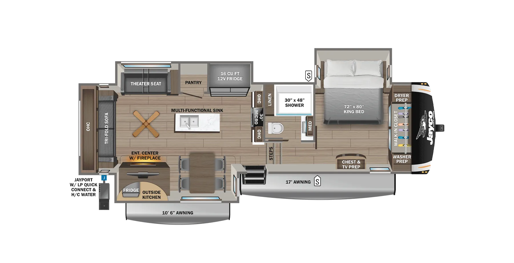 Jayco Eagle Fifth Wheels 317RLOK - Redesigned floor plan
