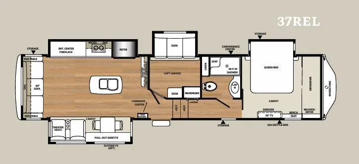 Forest River RiverStone 37REL floor plan