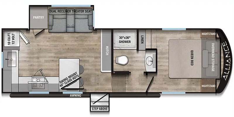 Alliance RV Avenue All-Access Series 24RK floor plan