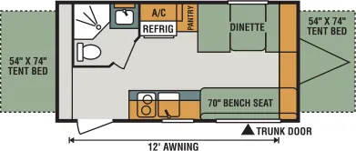 K-Z Sportsmen Classic 160RBT floor plan