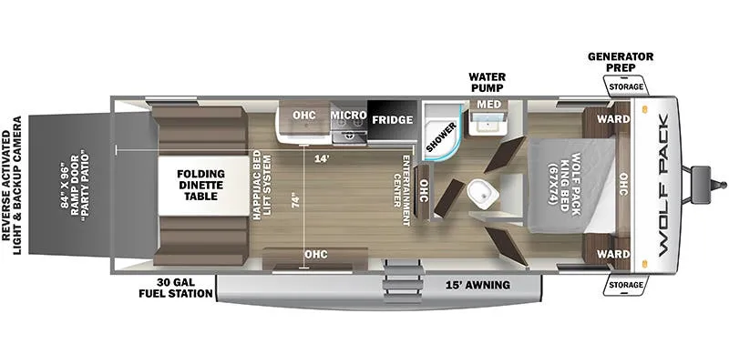 Forest River Cherokee Wolf Pack 24PACK14+ floor plan