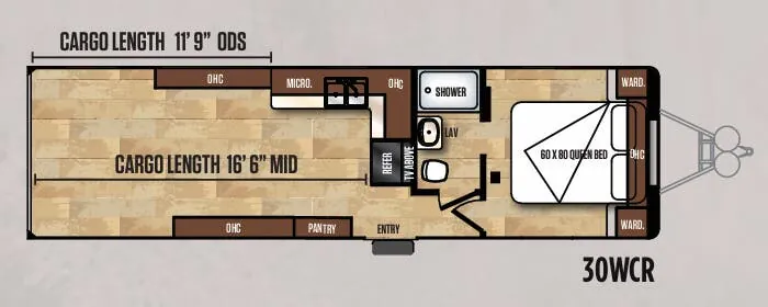 Forest River Work and Play FRP 30WCR floor plan