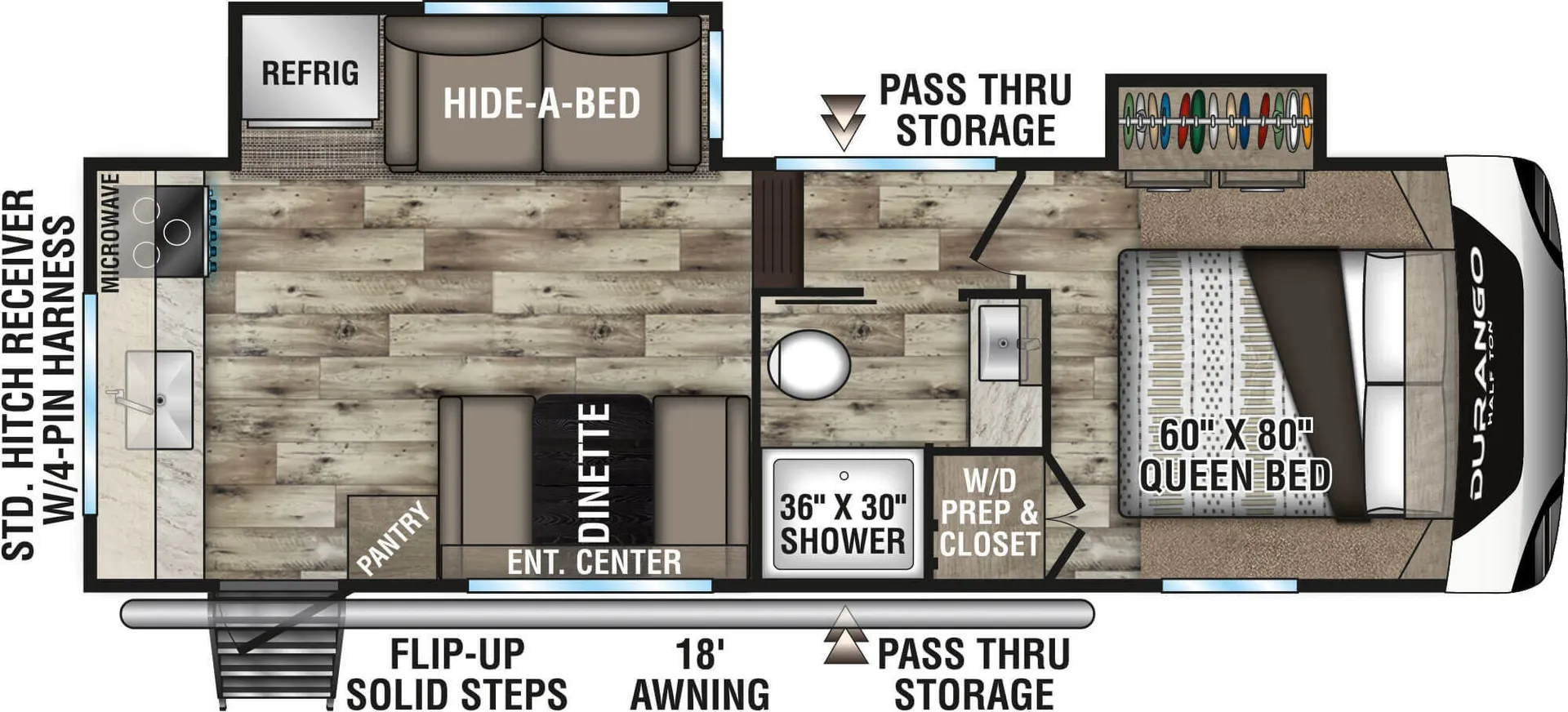 K-Z Durango Half-Ton D230RKD floor plan