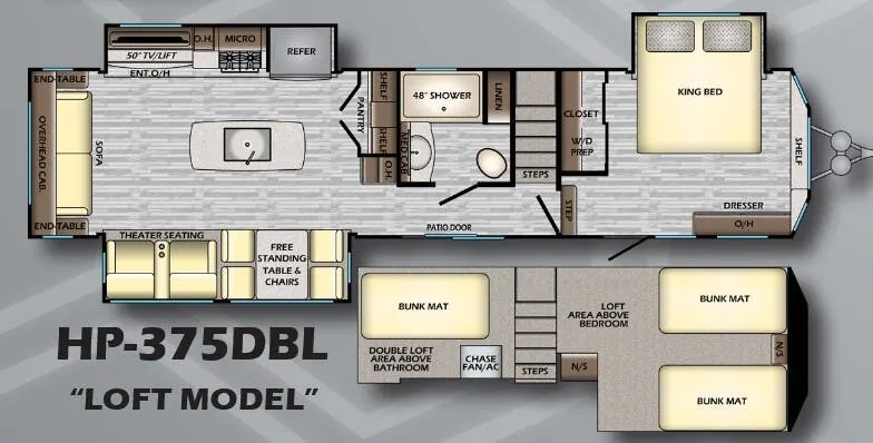 CrossRoads Hampton HP375DBL floor plan