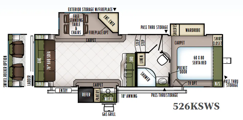 Forest River Flagstaff Super Lite 526KSWS floor plan