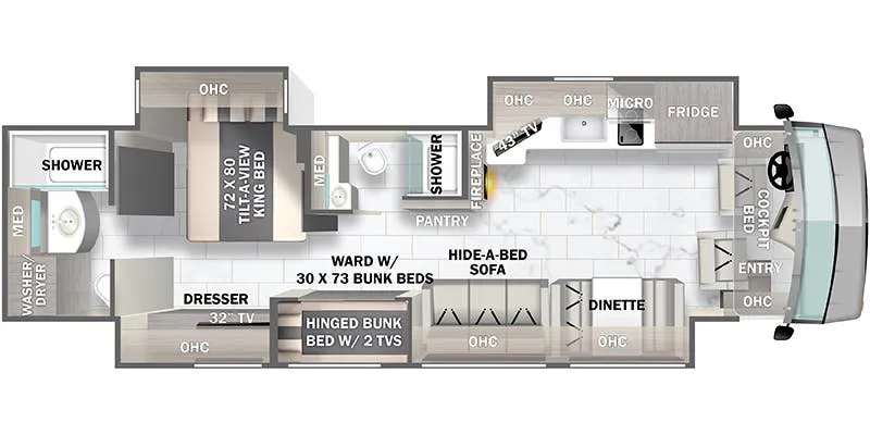 Forest River Berkshire XL 40E floor plan
